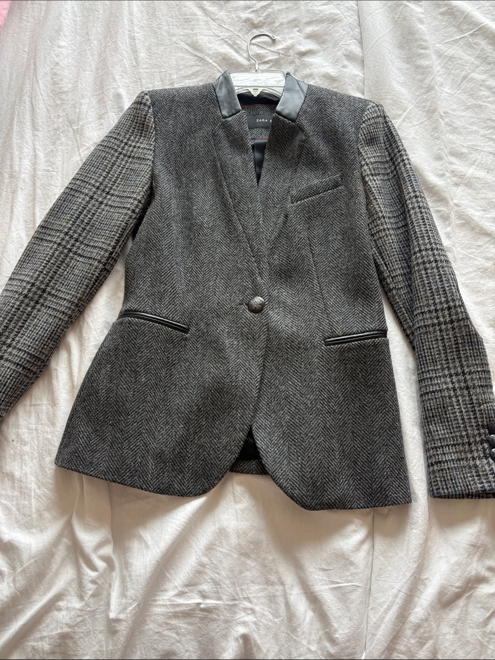 Wool-Blend Gray Tailored Jacket